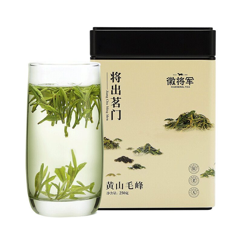 徽将军2024新茶黄山毛峰茶叶明前嫩芽250g罐装特级绿茶安徽高山茶