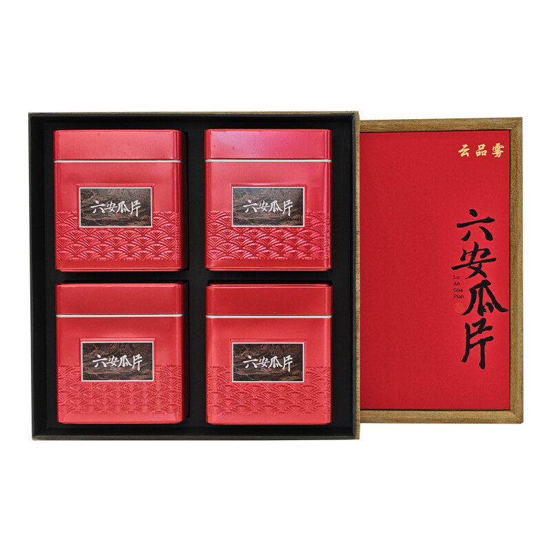 六安瓜片红色木边礼盒500g