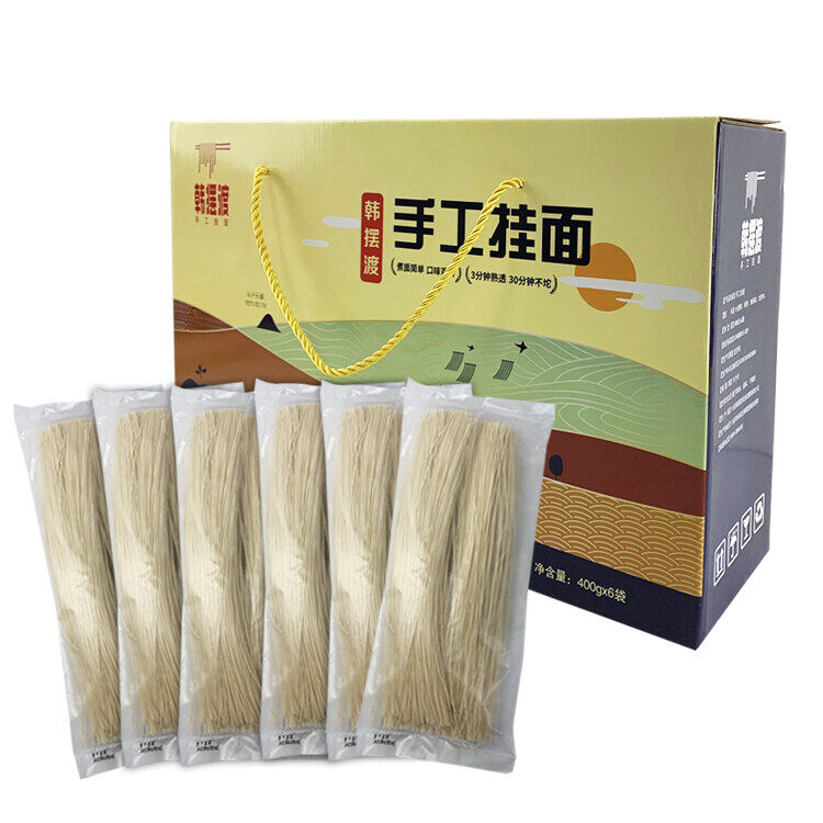 韩摆渡手工挂面400g×6袋 扶贫礼盒装