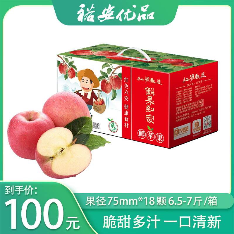 红源甄选 鲜苹果75mm~79mm*18颗