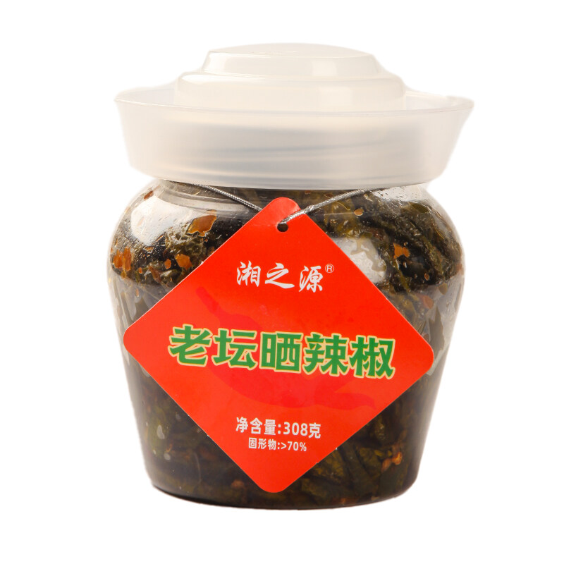 湘之源 老坛晒辣椒308g/坛*2坛 酱腌菜佐餐