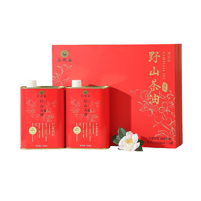 上悦谷30年老树初榨野山茶油750ml*2商务礼盒