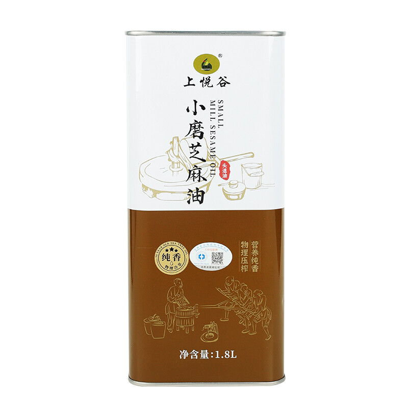 上悦谷小磨芝麻油1.8L罐装