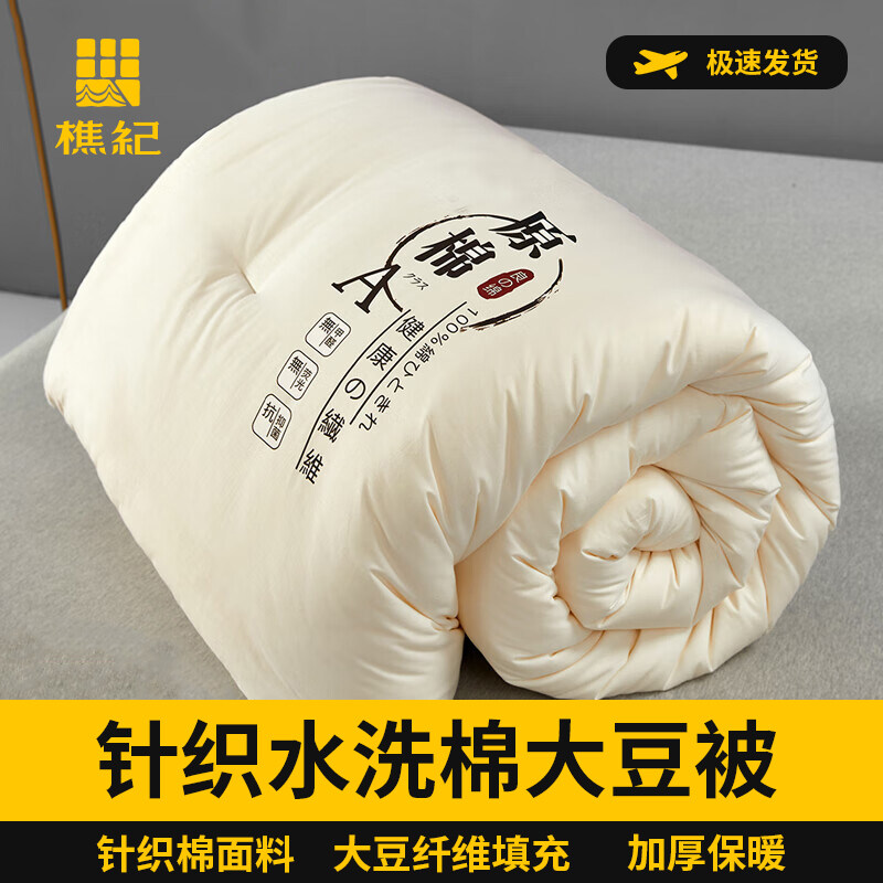樵纪 针织水洗棉大豆被