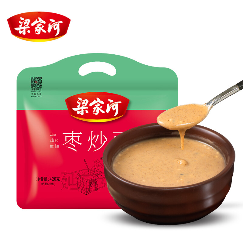 梁家河油茶面枣炒面陕北红枣芝麻小麦粉枸杞油茶早餐代餐粉420g
