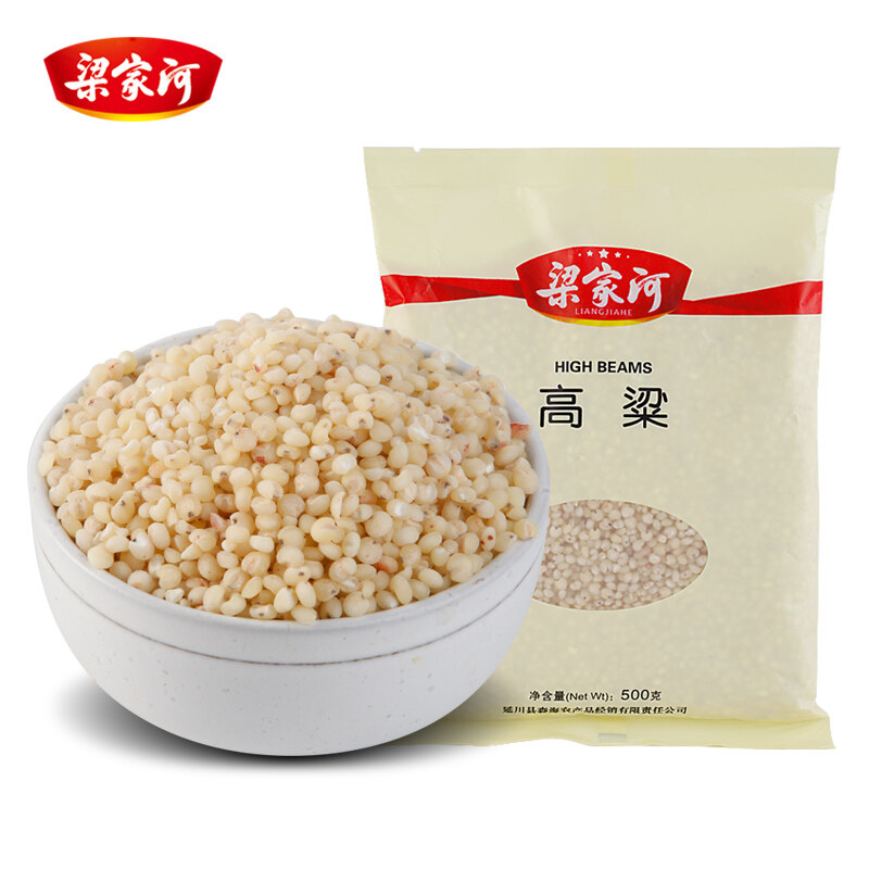 梁家河陕北特产新鲜白高粱米带壳粗粮 黏高粱食用 高粱米新米500g