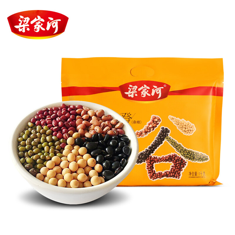 梁家河五谷丰登（豆）1000g 五谷杂粮五种红小豆农家自产杂粮豇豆绿豆黄豆黑豆大礼包
