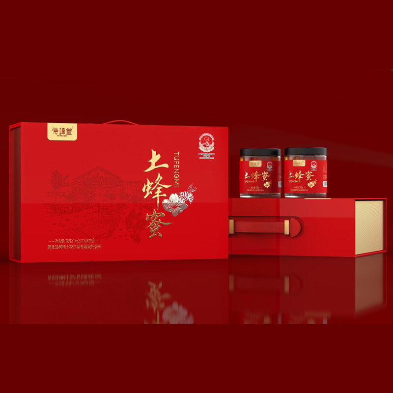 侍蜂堂土蜂蜜 红底金字礼盒500g*2