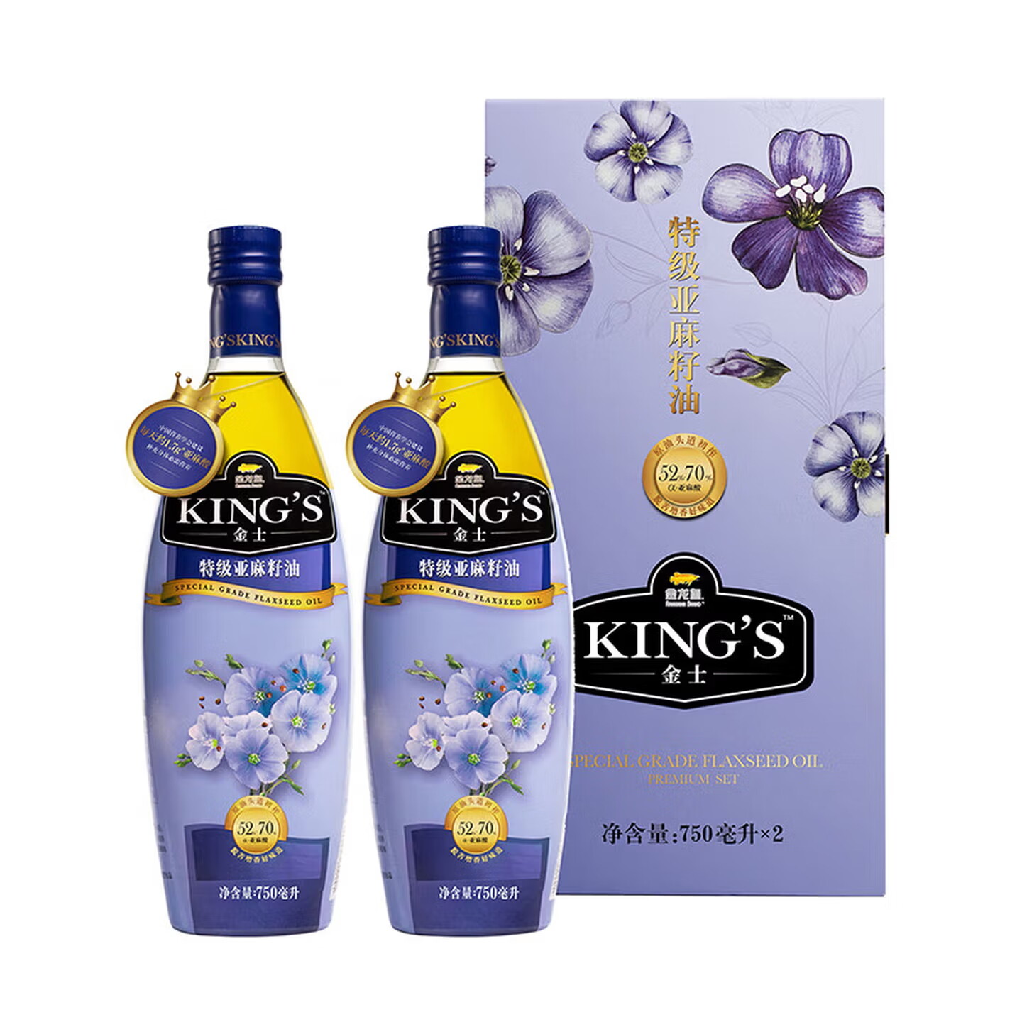 KING'S特级亚麻籽油750mL*2礼盒