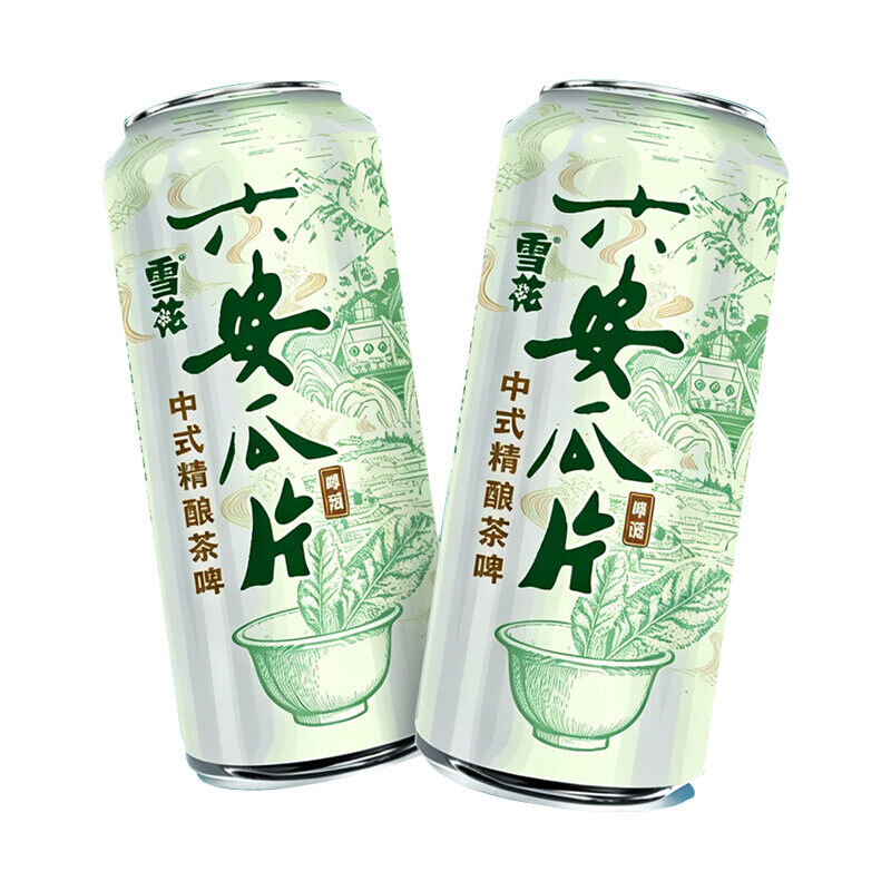 雪花中式精酿茶啤六安瓜片啤酒500ml*2瓶