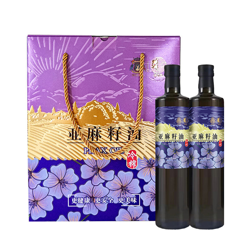 伊莎贝拉&食色家-百紫千红冷榨一级亚麻籽油500ml*2